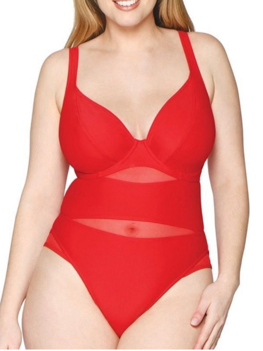 Curvy Kate NWT Ref Sheer Panles one Piece swimsuit size 34D